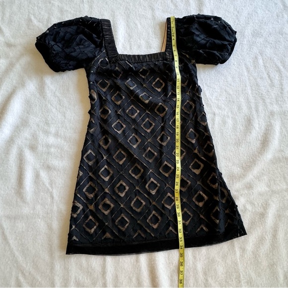 Lyndia Mini Black Fit and Flair Dress Puff-Sleeves Size 8 - Picture 9 of 12